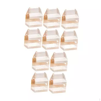 10 коробок для тортов с ручкой для кексов и пирожных, портативная подарочная упаковка M