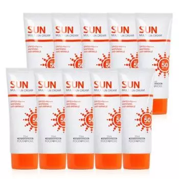 (10 кусочков) Крем для загара Foodaholic Multi Sun Cream 70 мл SPF50/PA+++, 10 шт.