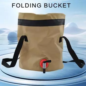 10 л складное ведро для улицы с краном, герметичное, большой емкости, складное, с большими несущими ремнями, контейнер для воды для кемпинга, резервуар для воды для рыбалки хаки
