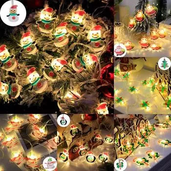 10 лампочек на метр, гирлянды для рождественской елки, рождественское украшение, украшение для гостиной, снеговик, Санта-Клаус, декор One Size