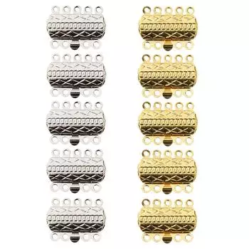 10 латунных 5-нитевых застежек, серебро, золото, соединители, фурнитура для изготовления ювелирных изделий