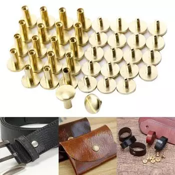10 латунных дуговых заклепок с головкой шпильки, гвоздь «Чикаго» для кожаного ремня, 4-10 мм золотой