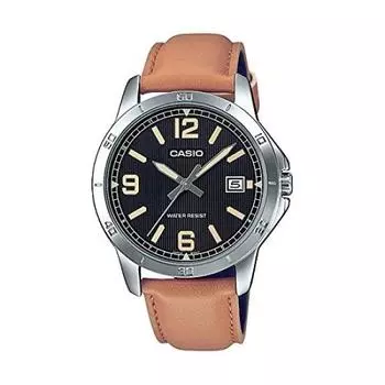10 лет гарантии CASIO Casio Стандартные часы для детей, мальчиков, дешевые Casio Chipkashi Analog Date Black Black Brown Brown Leather Leather Belt Overseas