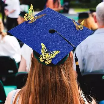 10 листов блестящего картона для поделок, креативные наклейки для украшения выпускных шляп, университет розовый