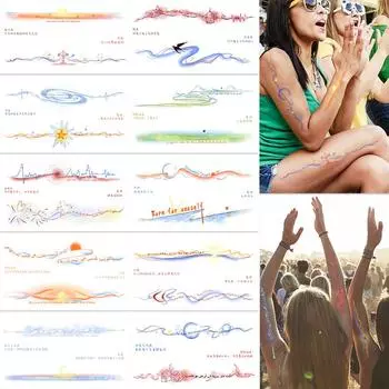 10 листов красочных граффити линий татуировки наклейки для рук лица тела временные водонепроницаемые татуировки наклейки детские креативные подарки