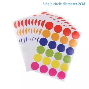 10 листов Круг в горошек Офис Класс Вечеринка Украшение Игрушки Украшение для дневника Маркировочная наклейка 6-45 мм Цветные точечные наклейки 20mm 240pcs