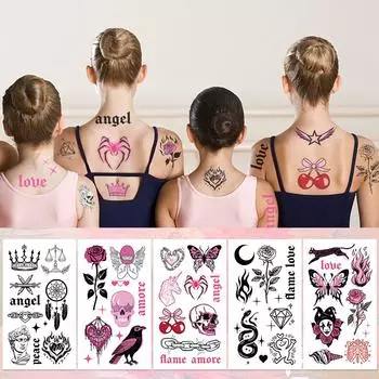 10 листов мультяшных американских наклеек с черепом для рук, лица, тела, временные водонепроницаемые наклейки для татуировок, детские подарки на вечеринку и фестиваль