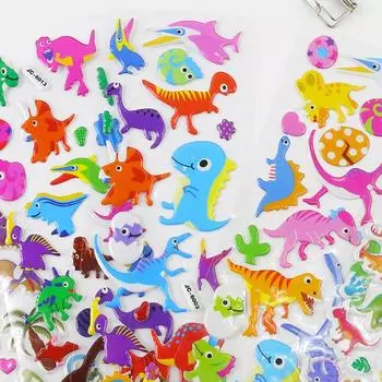 10 листов/набор 3D-наклейки с динозаврами, игрушки, домашний декор, мультяшные наклейки, скрапбукинг, блокнот, дневник, этикетка 10sheets random