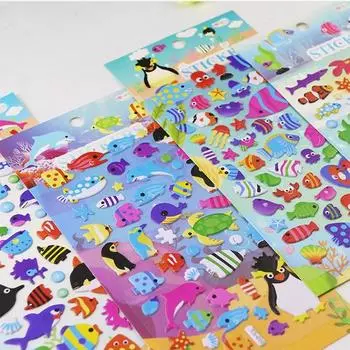 10 листов смешанных наклеек для рыбалки с изображением рыб, океанских рыб, сделай сам, игрушка в подарок, декоративная наклейка для телефона, ноутбука, бутылок, багажа, водонепроницаемая 10sheets random
