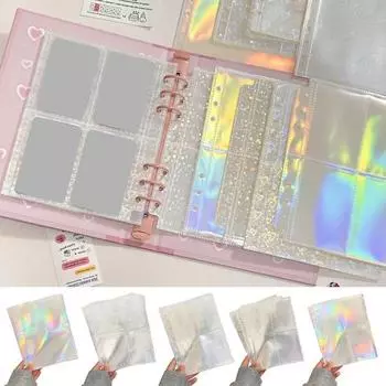 10 листов вкладыши А5, прозрачные водонепроницаемые рукава для переплета фотокарточек, держатель для фотокарточек с изображением идола, сумка для хранения фотокарточек, альбомов, вкладыши A