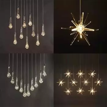 10 Люстра с каплями воды, люстра с морским ежом, свадебный реквизит на Рождество, светодиодные декоративные светильники A