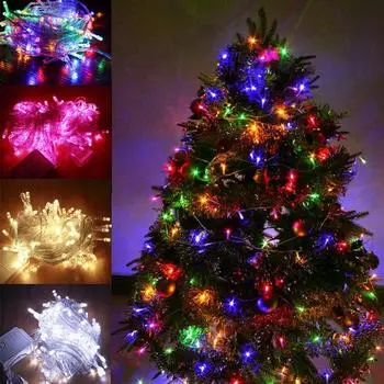 10 м 100 светодиодов, гирлянда, рождественский свет, уличный/внутренний сказочный свет, гирлянда, мерцающая рождественская елка, свадебная вечеринка, рождественский декор с вилкой европейского стандарта 10M-100LEDs