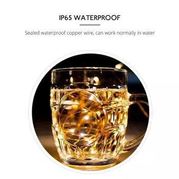 10 м, 5 м, 3 м, 2 м, медная проволока, светодиодная гирлянда с мишурой на батарейках, сказочные светодиодные гирлянды для праздника, Рождества, свадьбы, вечеринки, декор 2m синий