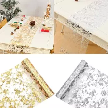 10 м длинная золотая скатерть для стола из блестящей ткани, блестящая скатерть для свадеб и вечеринок золотой