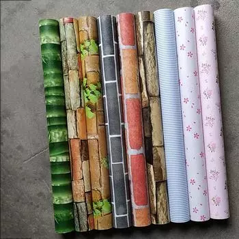 10 м гостиная кухня ванная комната водостойкая наклейка на стену домашний декор съемные ПВХ кирпичный камень самоклеющиеся обои 60cm*10m