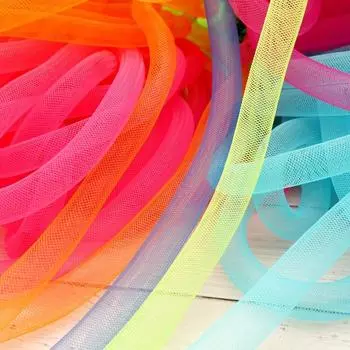 10 м/лот красочная сетчатая лента-трубка DIY дизайн волос венок ювелирные изделия рождественские праздничные поделки 16 мм синий