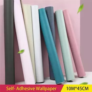 10 м макарон чистый цвет утолщается ПВХ DIY гостиная пленка самоклеящаяся настенная бумага водостойкая настенная наклейка декоративная светло-зеленый