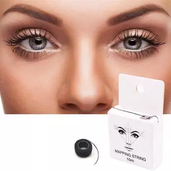 10 м нить для татуировки, нить для маркера для бровей, нить для татуировки бровей, предварительно нанесенная краска, нить для картографирования, нить для бровей чёрный