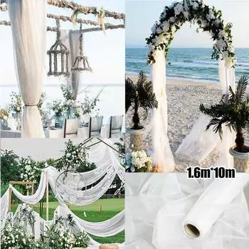 10 м пряжа из тюля в рулонах, прозрачная ткань из органзы с кристаллами, товары для дня рождения, свадебные украшения 1.6m by 10m