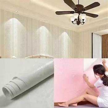 10 м ПВХ водонепроницаемые самоклеящиеся обои в рулоне виниловые декоративные пленки наклейки Diy домашний декор белый