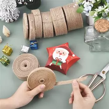 10 м рулон ленты из джутовой мешковины желтая льняная веревка DIY декоративный бант для вечеринки Рождество ручная работа упаковка для рыболовной лески Burlap roll