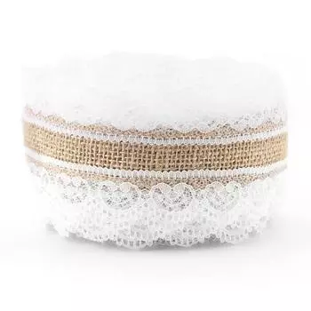 10 м рулон натурального джута с кружевом в форме сердца, ширина 6 см, мешковина для рождественской свадьбы