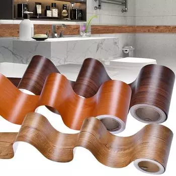 10 м/рулон ПВХ с рисунком под дерево Плинтус Линия Полоска Край Наклейка На Стену Угловая Наклейка На Стену Наклейка