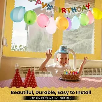 10 м/рулон Водонепроницаемая наклейка на доску объявлений Украшение границы рекламного щита жёлтый