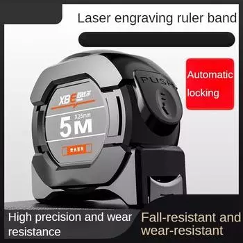 10 м самоблокирующаяся стальная рулетка черная флуоресцентная лента высокоточная утолщенная износостойкая устойчивая к падениям измерительная лента