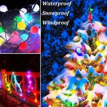 10 м светодиодная гирлянда RGB Bluetooth приложение с дистанционным управлением круглая шаровая лампа водонепроницаемая гирлянда для рождественской вечеринки день рождения декор