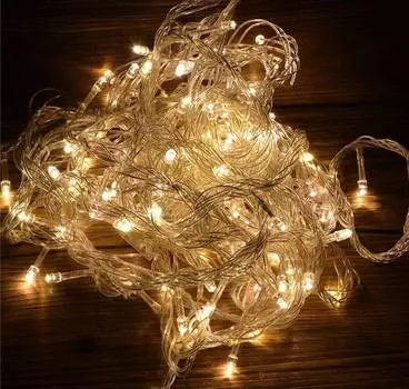 10 м теплая белая струнная волшебная лампа для свадьбы, рождественской вечеринки, декора для садового забора 1