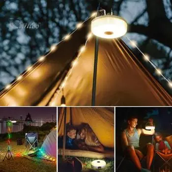 10 м выдвижной уличный фонарь для кемпинга, перезаряжаемый через USB, солнечный, IP67 водонепроницаемый, регулируемый, складной, светодиодный фонарь для садовой палатки, декоративный фонарь A