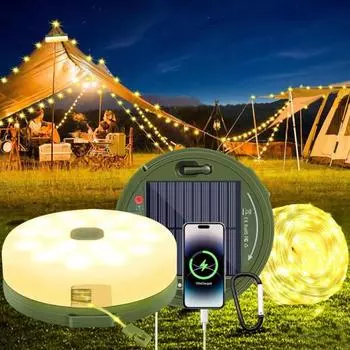 10 м выдвижной уличный фонарь для кемпинга, перезаряжаемый через USB, солнечный, IP67 водонепроницаемый, регулируемый, складной, светодиодный фонарь для садовой палатки, декоративный фонарь C