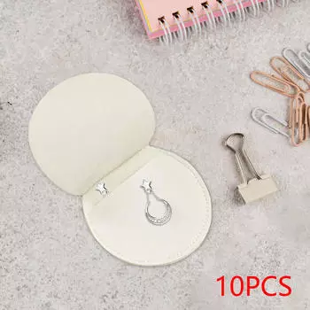 10 мешочков для хранения украшений, круглые сумки для женщин, маленькие держатели колец и ожерелий White