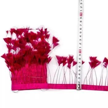 10 метров Мути-цвет, отделка из турецких перьев для рукоделия, высота 10 см, оперение марабу, бахрома, отделка юбки, украшение для свадебного платья красный