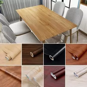 10 метров наклейки на стену с рисунком под дерево, деревенские винтажные, легко отклеивающиеся и наклеивающиеся обои, самоклеящиеся водонепроницаемые наклейки для украшения стен мебели M