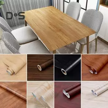 10 метров наклейки на стену с рисунком под дерево, деревенские винтажные, легко отклеивающиеся и наклеивающиеся обои, самоклеящиеся водонепроницаемые наклейки для украшения стен мебели M