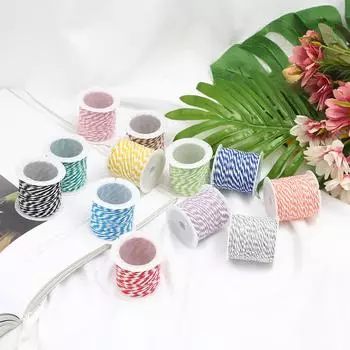 10 метров/рулон 1,5 мм двухцветный хлопковый шнур шпагатная веревка Рождественские свадебные украшения подарочная упаковка деревенский ручной работы DIY ремесла