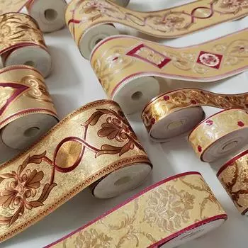 10 метров золотая роскошная ПВХ 3D водонепроницаемая плитка наклейки линия талии обои гостиная настенные бордюры наклейки 8 см плинтус линия