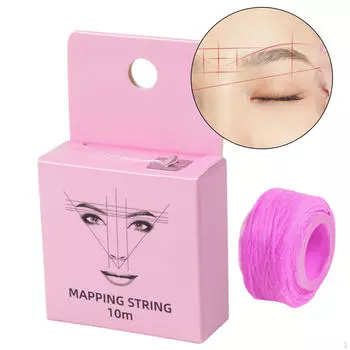 10-метровые предварительно нанесенные чернила картографические струны, маркер для бровей, линейка для вышивания, перманентного макияжа бровей розовый
