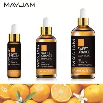 10 мл/30 мл/100 мл чистое эфирное масло сладкого апельсина, здоровое успокаивающее тело, облегчение воздуха, свежий уход, фруктовое ароматическое масло MAYJAM 10ml+dropper
