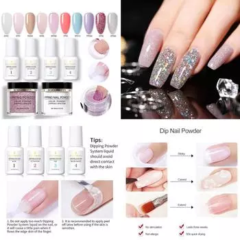 10 мл 3 в 1 женская мода искусство окунания ногтей Diy кристаллический порошок однотонный пигмент блестки маникюр украшения 7#