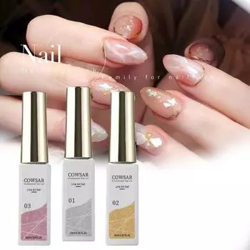 10 мл блестящий лак для ногтей высокой плотности, блестящие принадлежности для дизайна ногтей, 6 цветов, полуперманентный гель для рисования линий для маникюрного салона A