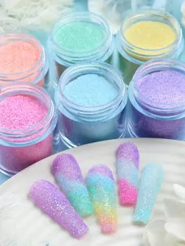 10 мл флакон, блестящая шерстяная пудра для украшения ногтей, летняя блестящая пудра ярких цветов, очаровательный материал для изготовления ногтей «сделай сам»
