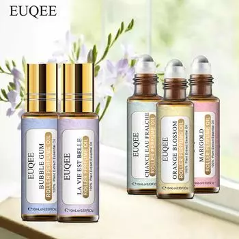 10 мл парфюмерное масло EUQEE Roller для увлажнителя, ароматы, косметический уход за кожей, очиститель воздуха, пармский фиолетовый угол, кокосовое и ванильное цветочное эфирное масло Coffee