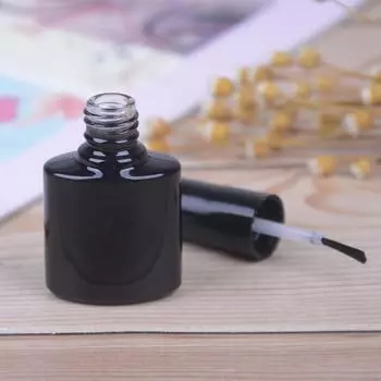 10 мл Пустой флакончик для лака для ногтей, черное стекло с мешалкой, шарики для смешивания лака для ногтей