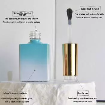10 мл синий и белый градиентный лак для ногтей, клей, пустая бутылка, градиентный цвет, бутылка для лака для ногтей, бутылка для клея с кисточкой