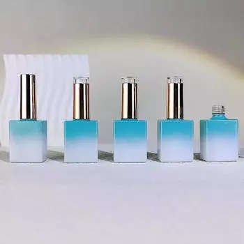 10 мл синий и белый градиентный лак для ногтей, клей, пустая бутылка, градиентный цвет, бутылка для лака для ногтей, бутылка для клея с кисточкой ONESIZE