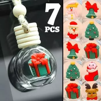 10 мл стеклянный флакон духов подвеска рождественский автомобиль зеркало заднего вида украшение пустая бутылка ароматерапевтический флакон эфирного масла
