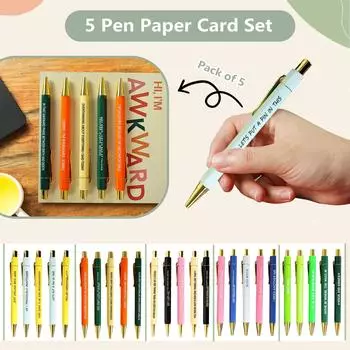 10 мл Забавные ручки Ручка Бумага для открыток 5 ручек Шариковая ручка с офисной тематикой для копирайтинга, Забавная шариковая ручка, 5 ручек Шариковая ручка с подделкой, Забавная ручка One Size